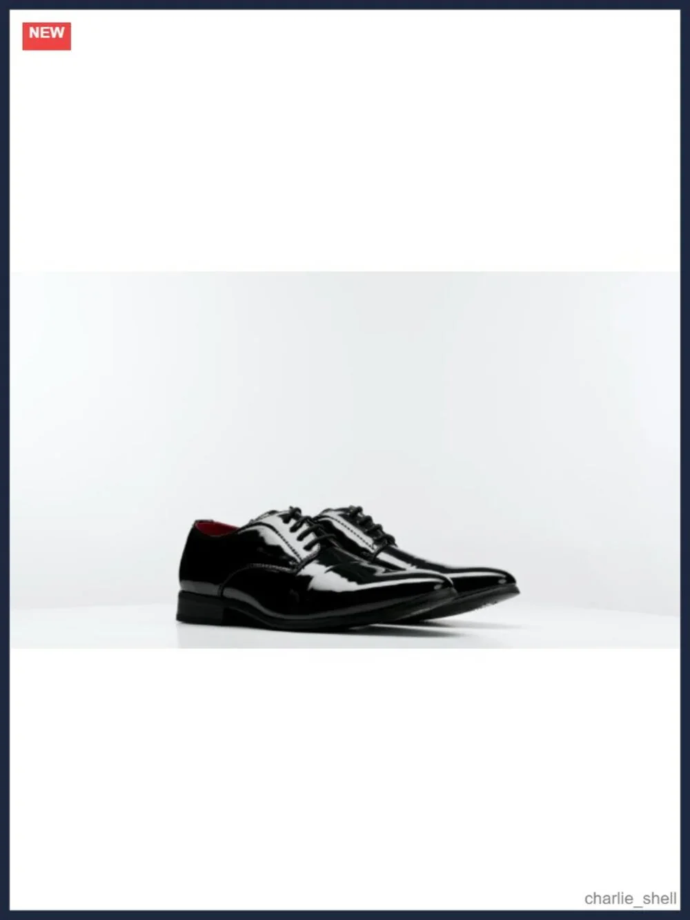 Faux Patent Leather Tuxedo Dress Oxford Lace Up Formal Shoes